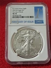 2020-W Silver Eagle Dollar ASE NGC MS 70 BURNISHED   FIRST DAY OF SSUE   #T1258