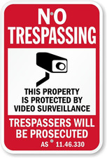 Video Surveillance Sign Aluminum Weatherproof Outdoor Security Warning