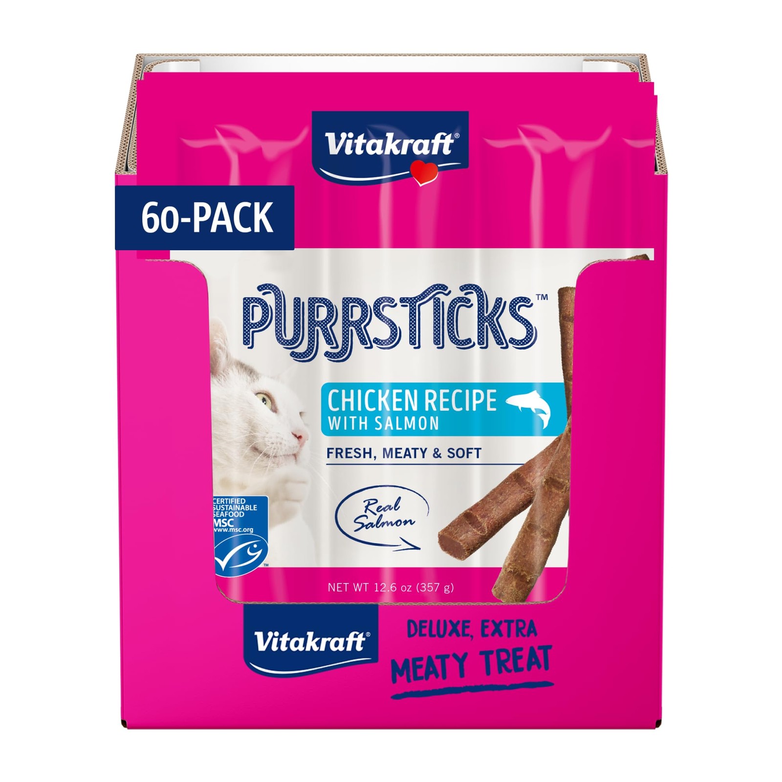 Vitakraft PurrSticks for Cats - Nutritious & Healthy 60 Count (Pack of 1) 