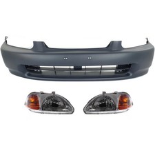 Auto Body Repair For 1996-1998 Honda Civic Front Bumper Cover Headlight