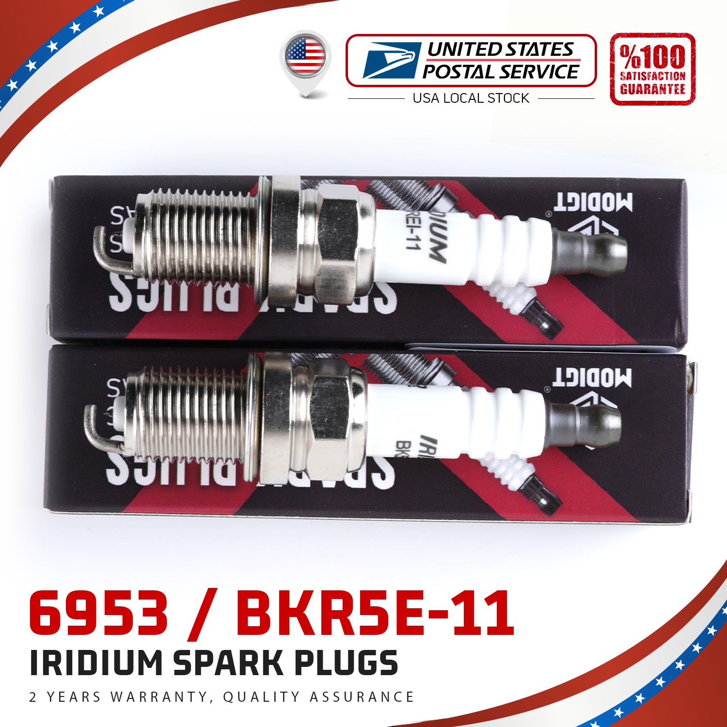For NGK Iridium Spark Plugs 2pcs BKR5E-11 #6953 Chevy/Pontiac/Toyota/Acura/Ford