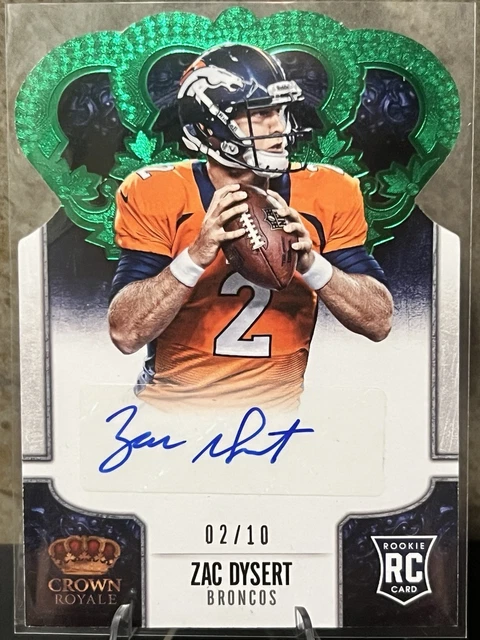 2013 Panini Crown Royale /10 Zac Dysert #198 Green Die Cut Rookie Auto RC