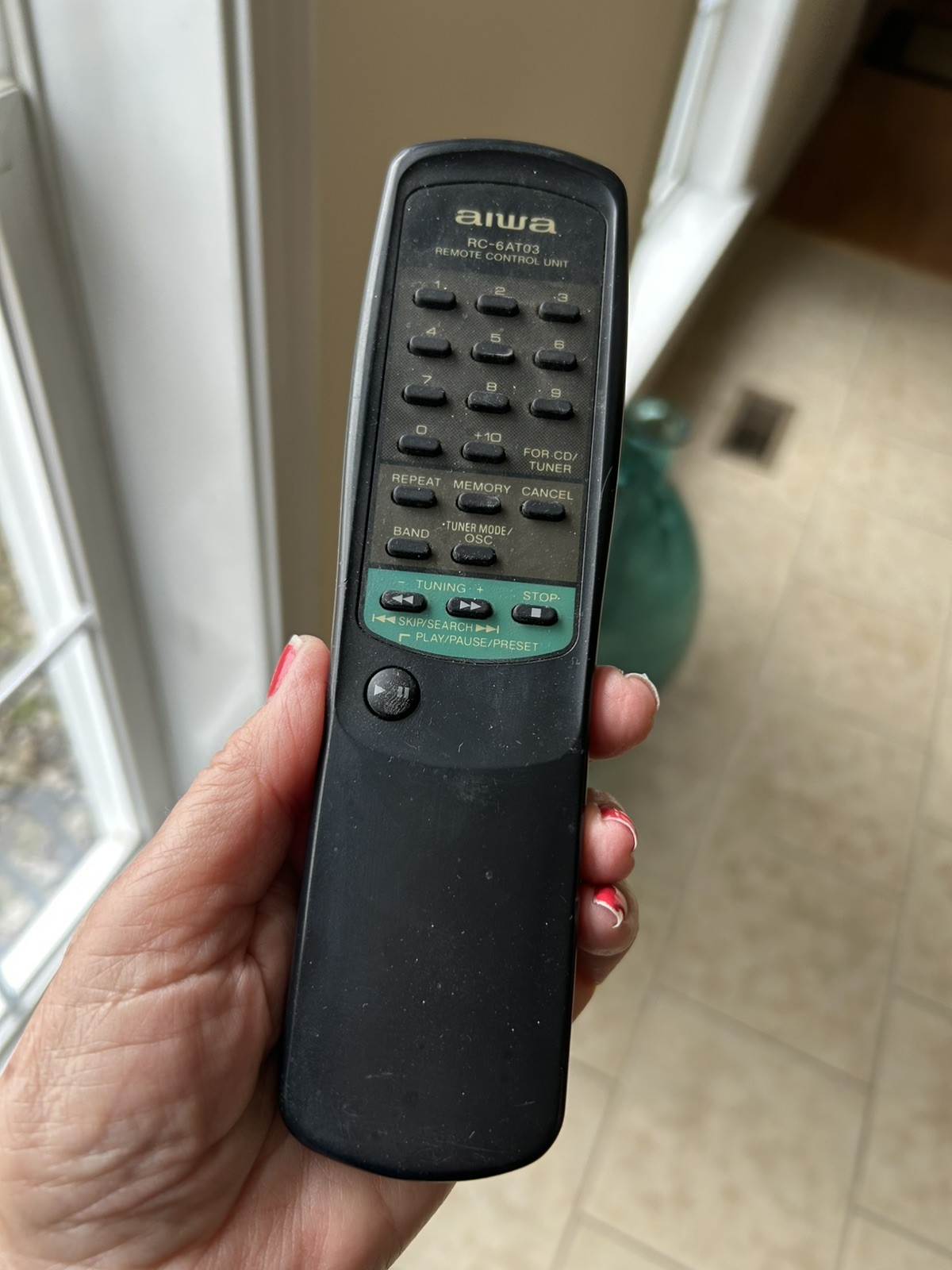 Original AIWA Model RC-6AT03 Remote Control Tested Working