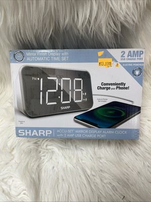 SHARP Dual Alarm with Jumbo Easy to Read 1.8  White LED Display