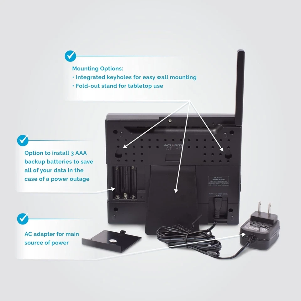AcuRite Atlas Home Weather Station High-Definition Display for Gray, Gray  - Image 4 of 4