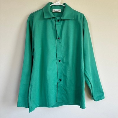 Westex Proban FR-7A Flame-Resistant Shirt Men's Size L Jacket Green Snap-Button 