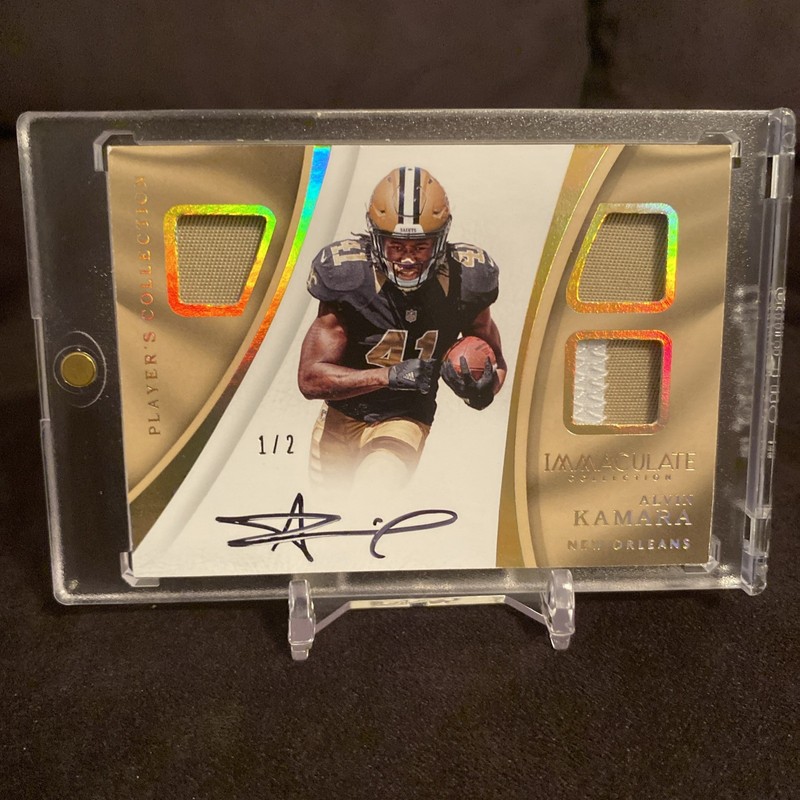Alvin Kamara 2017 Immaculate Players Collection Rookie - Auto - Patch - SSP #1/2