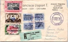 1951 Equador Registered Cover multi franking to Spain