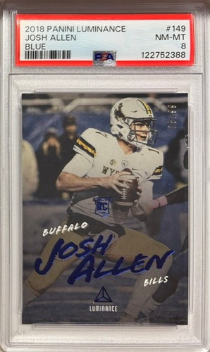 JOSH ALLEN PSA 8 2018 LUMINANCE BLUE 25/99 NO. 149