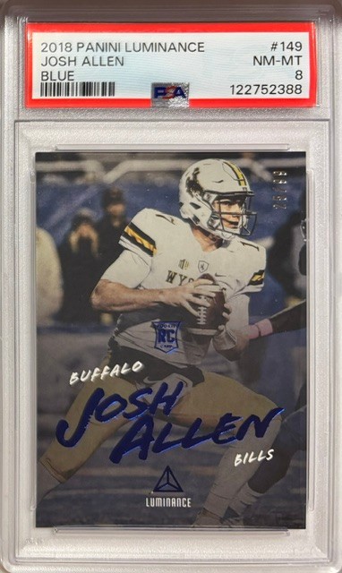 JOSH ALLEN PSA 8 2018 LUMINANCE BLUE 25/99 NO. 149