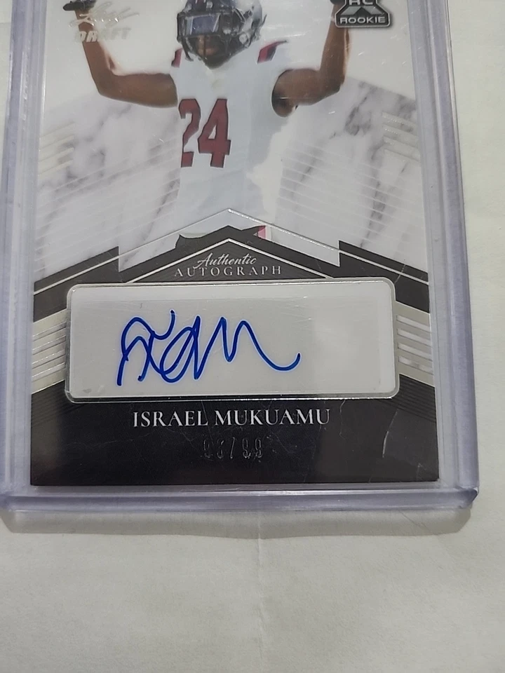 2021 Leaf Ultimate Draft - Israel Mukuamu #BA-IM1 /99 (AU, RC) - Image 2 of 3