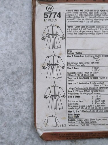 Vintage Simplicity 5754 girls dresses Paper Model Sizes 6 - Picture 6 of 6