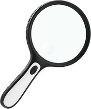 Lighted Magnifying Glass Handheld 10X/25x Large Magnifying Glass with Light