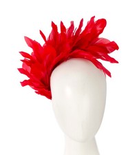 Red feather spring racing fascinator by Max Alexander 100 Australian Seller