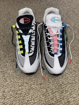 Nike Air Max 95 QS Greedy Mismatched Sneakers Shoes Grey Blue Men’s  Boys