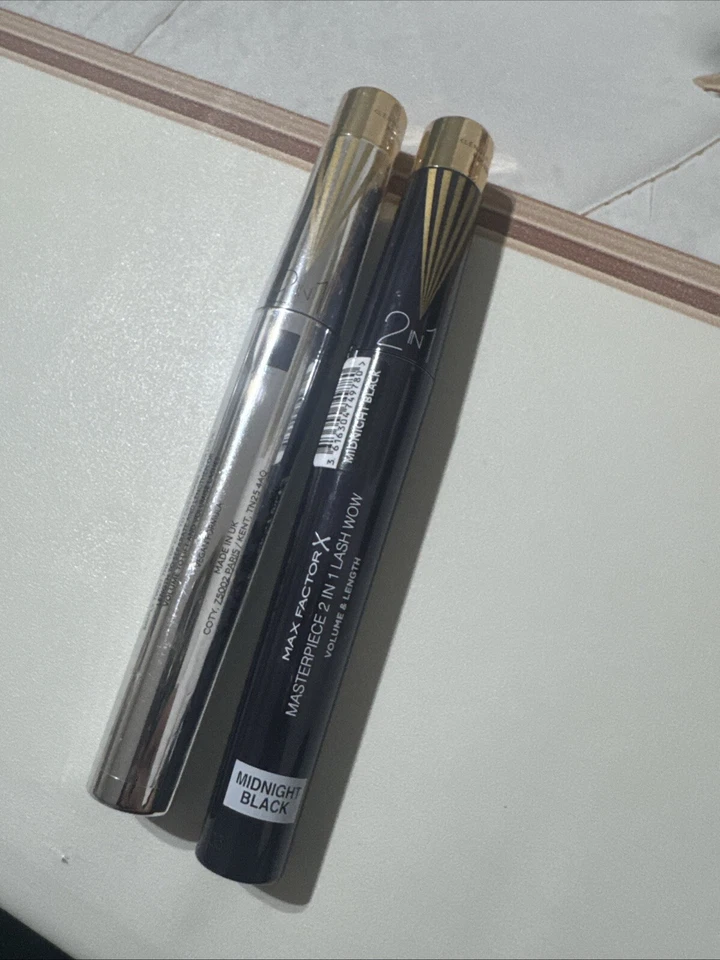 2 x Max Factor Masterpiece 2 In 1 Lash Wow Midnight Black & Black - Image 2 of 2