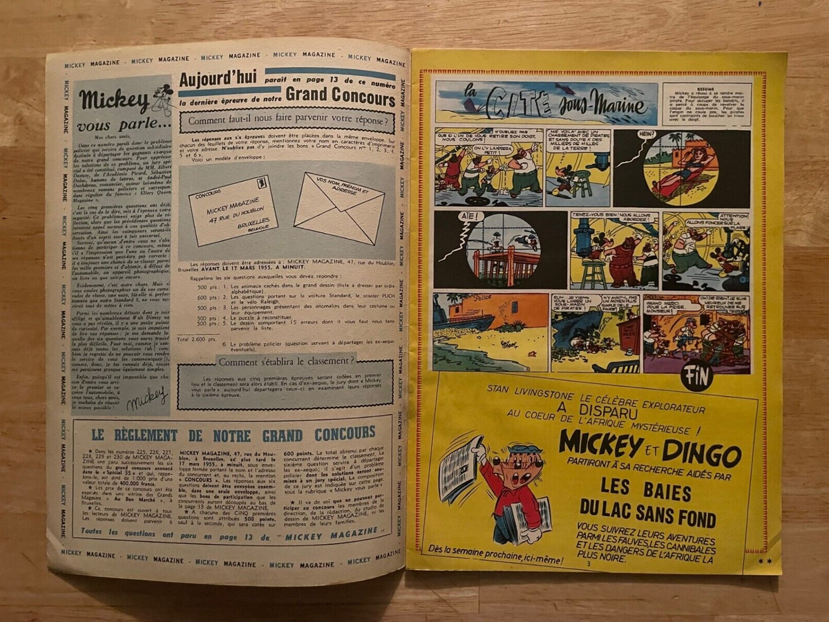 Mickey Magazine Walt Disney Comic Belgium Dutch 1955 #230 | eBay