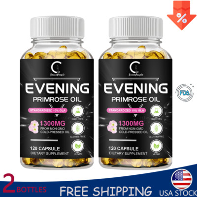 Evening Primrose Oil with GLA 1300MG Softgels with GLA -Anti-Aging,Whitening