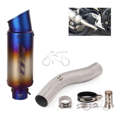 Slip for Suzuki GSXR 600 750 2008 2009 2010 Exhaust Mid Tail Pipe Blue Muffler