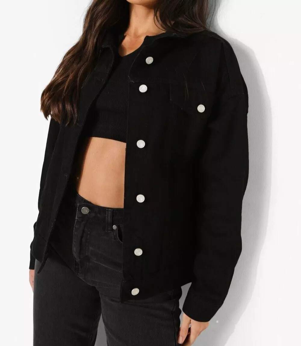 Ladies tall denim hot sale jacket