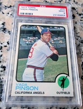 VADA PINSON 1973 Topps RARE PSA 9 MINT Angels Reds HOF 2757 Hits 256 HRs🔥🔥$$