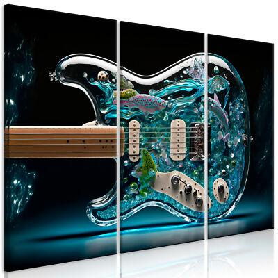 Gitarre Meer Fische VLIES LEINWAND DEKO BILDER WANDBILD XXL WOHNZIMMER