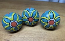 Keramik Möbelknopf 3 Stück dekorativer Griff 4 cm Vintage-Look Kommodenknopf