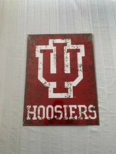Indiana Hoosiers NCAA 16" x 12" Distressed Metal Wall Sign Decoration Brand New