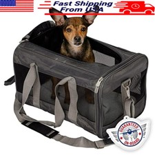 Airline Approved Travel Pet Carrier Soft Sided W/ Ventilation  Pocket Charcoal