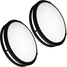 2-Pack 16inch 48W LED Flush Mount Ceiling Light Fixture Dimmable Brushed Nickel