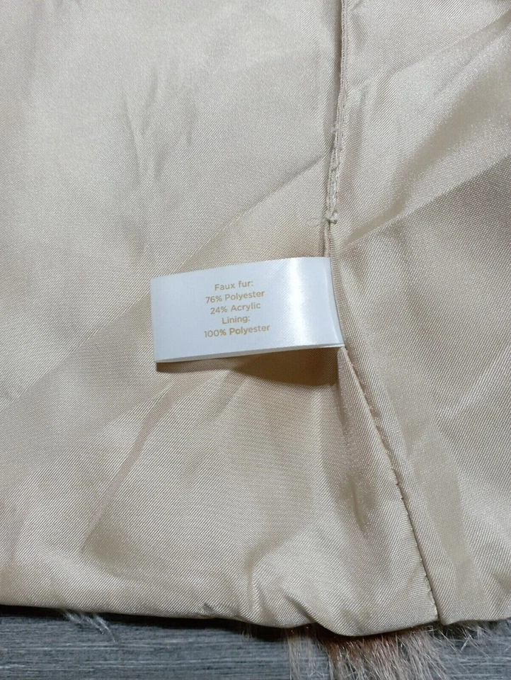 LOVE BY DESIGN Blouse Adult Small Brown White Faux Fur Open Womens - Imagem 4 de 4