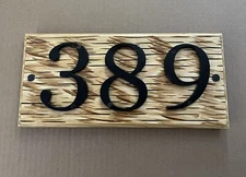 Custom House Number Wood Plate. Personalized Address Sign 5,5x12in 3 Number Sign