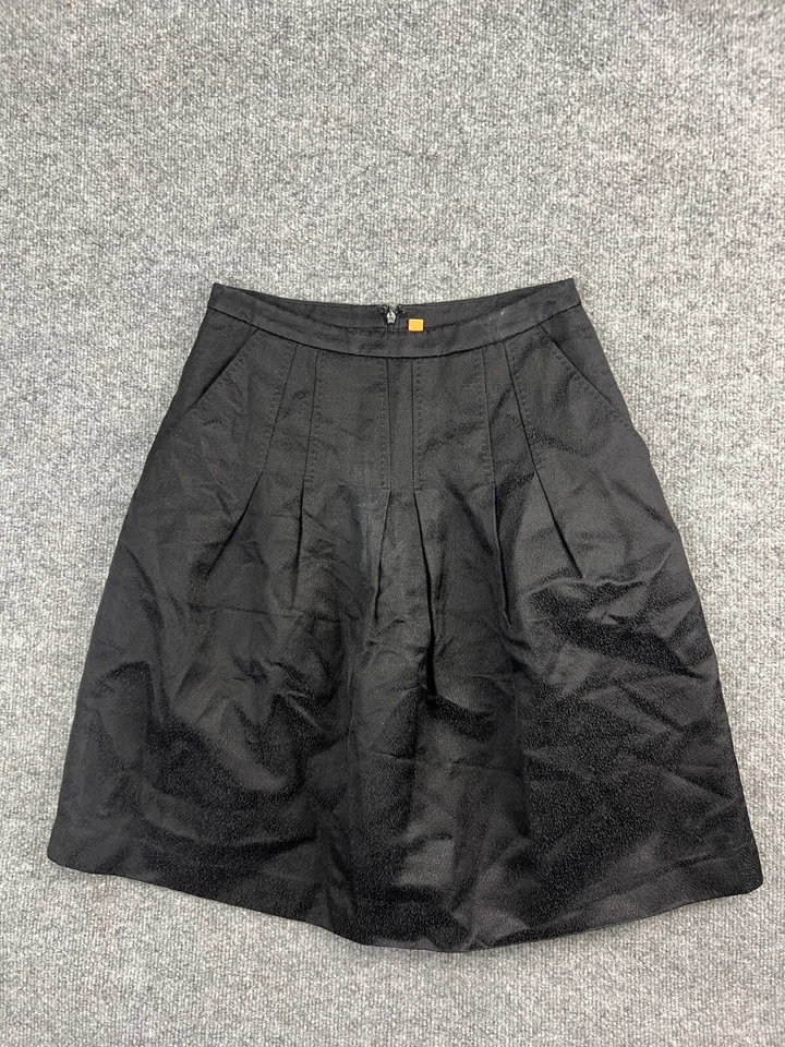 Tory Burch Wool Silk Skirt Women's 0 Black Lined Pencil A Line