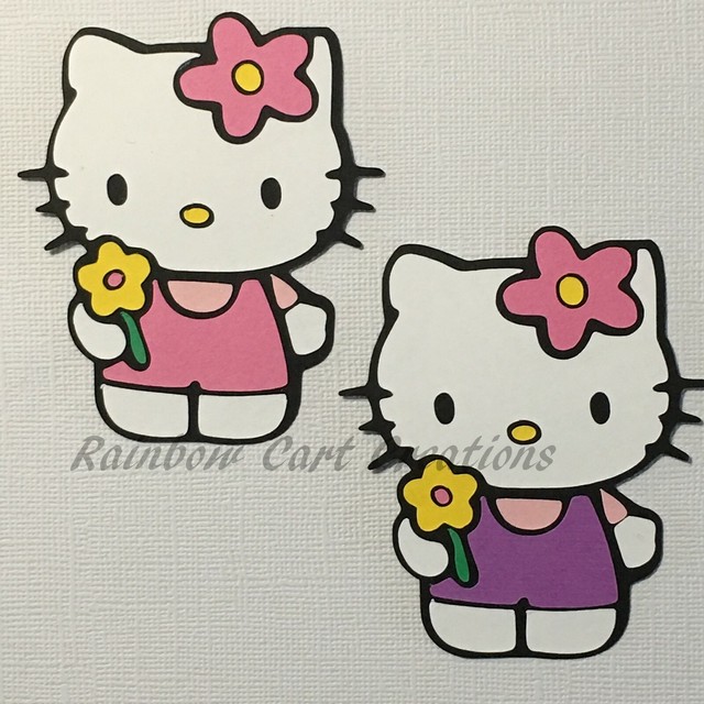 1-12 Hello Kitty Flower Die Cut Embellishment Premade Paper Piecing ...