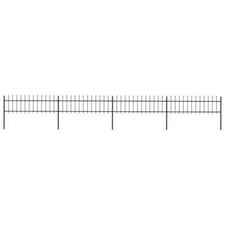 Image of Garden Fence with Spear Top Steel 6.8x0.6 m Black vidaXL