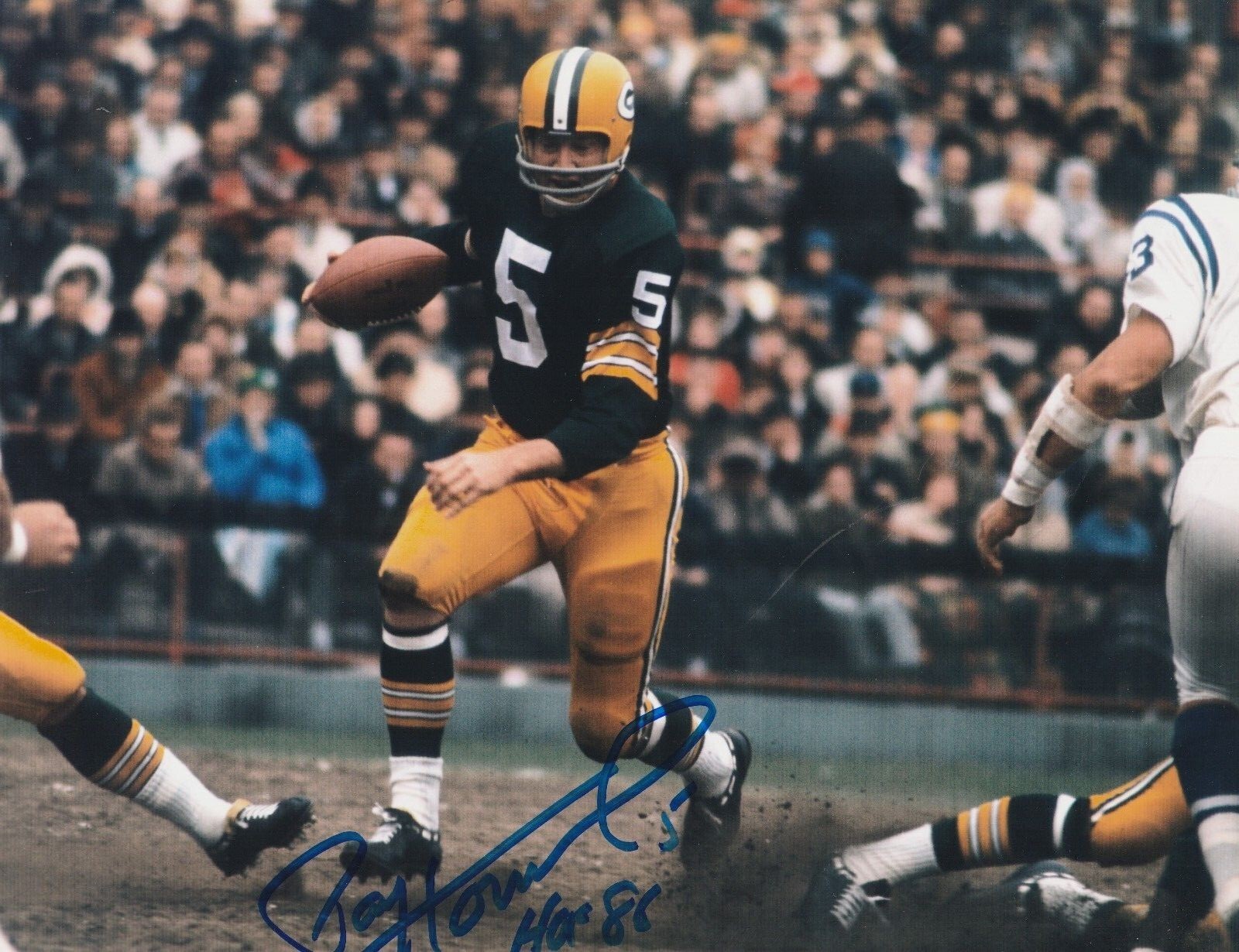 Paul Hornung Autographed Signed Green Bay Packers HOF 86 ACTION 8x10 