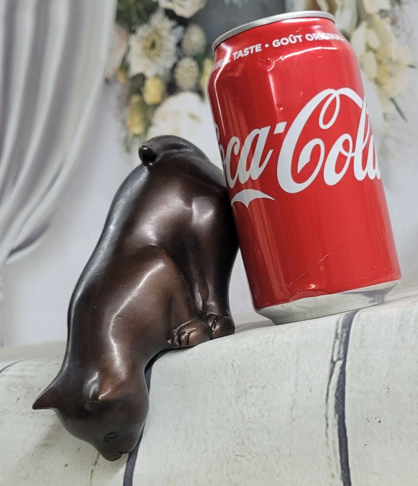 Signée Nardini Original Œuvre Chat 100 Solide Bronze Sculpture Statue