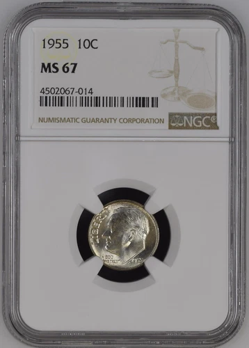 1955  10C  Roosevelt Dime NGC MS67   4502067-014