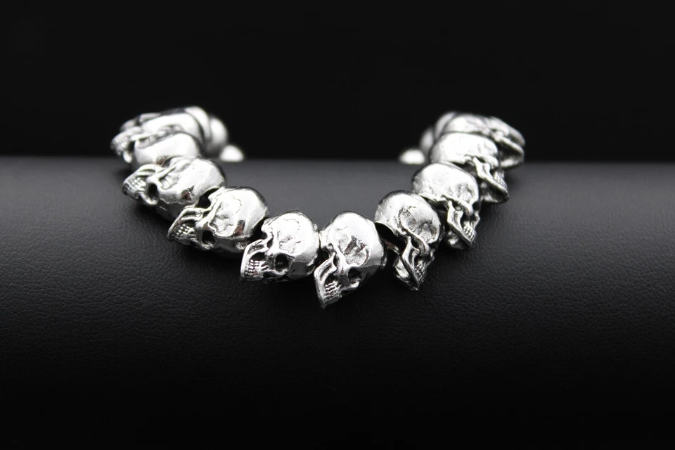 Armband Totenkopf Schädel Herren Männerarmband Armreif Modeschmuck Geschenk - Bild 4 von 4