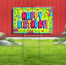 Happy Birthday Yard Sign Bandera Feliz Cumpleanos