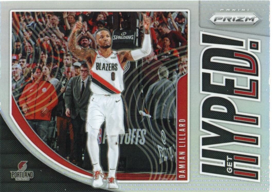 2019 Panini Prizm #8 Damian Lillard Get Hyped! Silver NM-MT