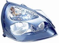 Scheinwerfer Vorderlicht FüR Renault Clio 2001-2005 Schwarze Reflektor Rechts