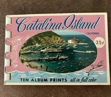 MINIATURE SOUVENIR ALBUM OF SCENIC CATALINA ISLAND PHOTO POSTCARD BOOK
