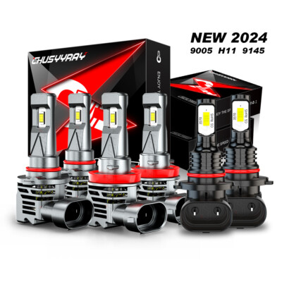 For Toyota Tundra 2007-2013 Combo 6X 6K LED Headlight Hi/Lo + Fog Light Bulbs