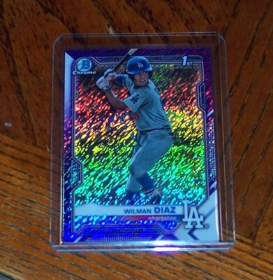 2021 Bowman Chrome Wilman Diaz /250 Purple Shimmer Refractor 1st 