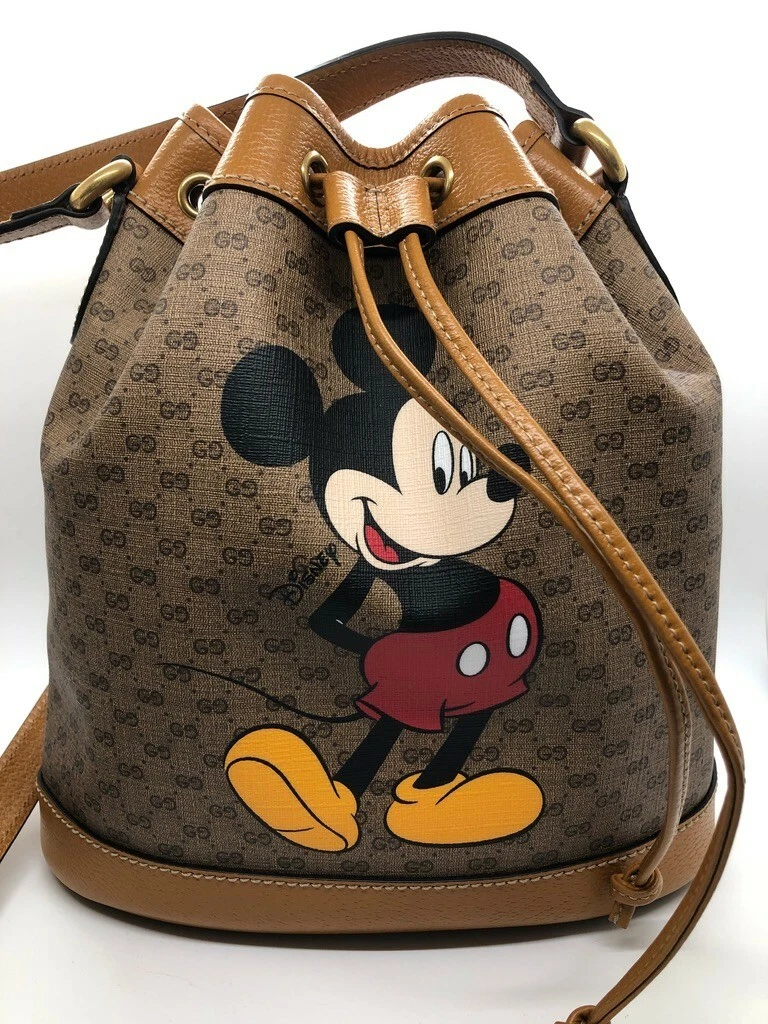 Gucci X Disney Micro GG Canvas Mickey Mouse Bucket Bag (SHF-23268) – LuxeDH