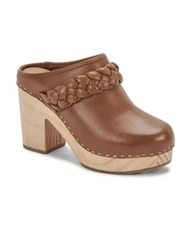 Dolce Vita ‘Hila’ Brown Leather Clog Casual Comfort Braid Heel Size 9 Ret. $115