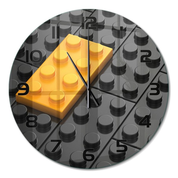 Dekorative Wanduhr Mit Leisem Uhrwerk Lego-Steine Schwarze Zeiger Fi60 Cm-image