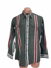 Vtg Wrangler Brushpopper Shirt 16.5 x 35 Western Rodeo Cowboy Striped 90s USA