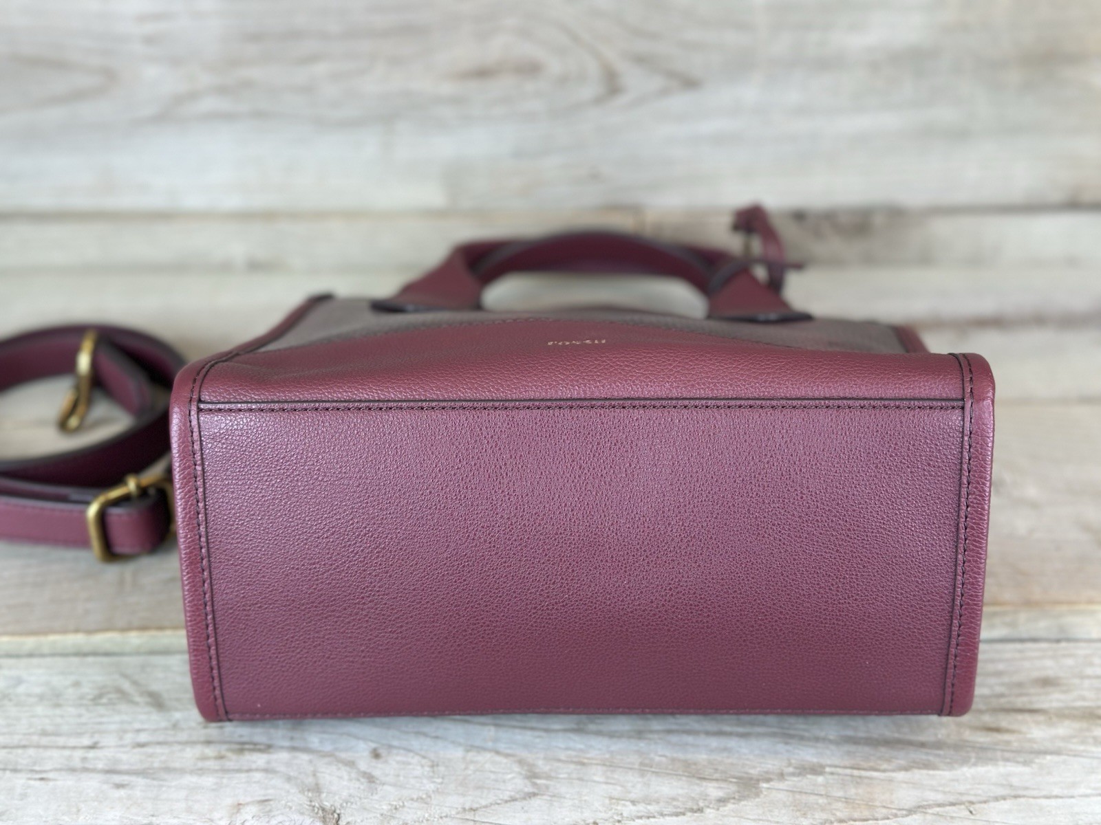 Fossil Kyler Satchel Wine Snake Python Embossed C… - image 4